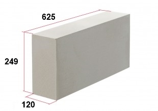 Блок газосиликатный 625х120х249